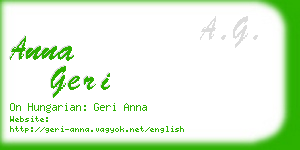 anna geri business card